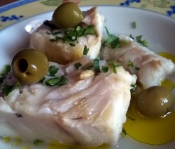 baccalà in padella con olive
